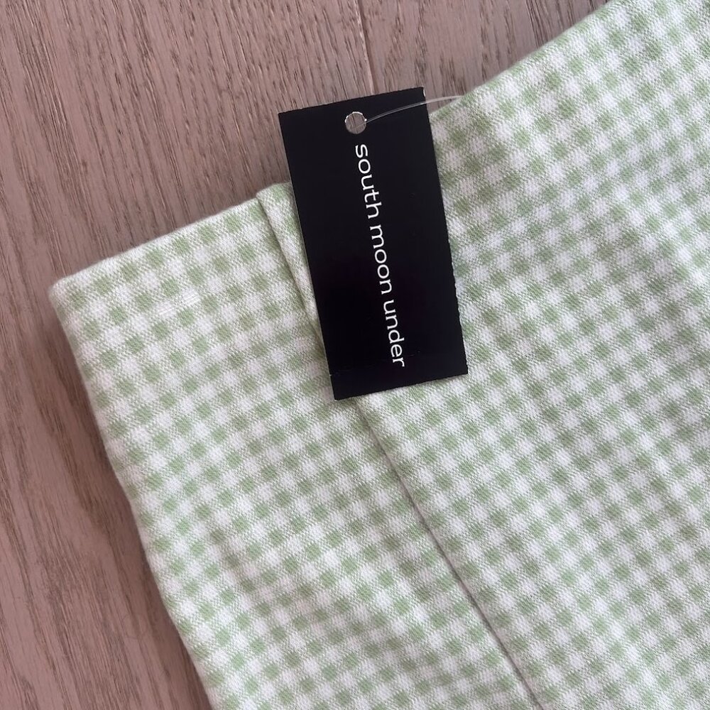 Mini Skirt Green Gingham Check Spring Summer Preppy Y2K Small New - Picture 7 of 8